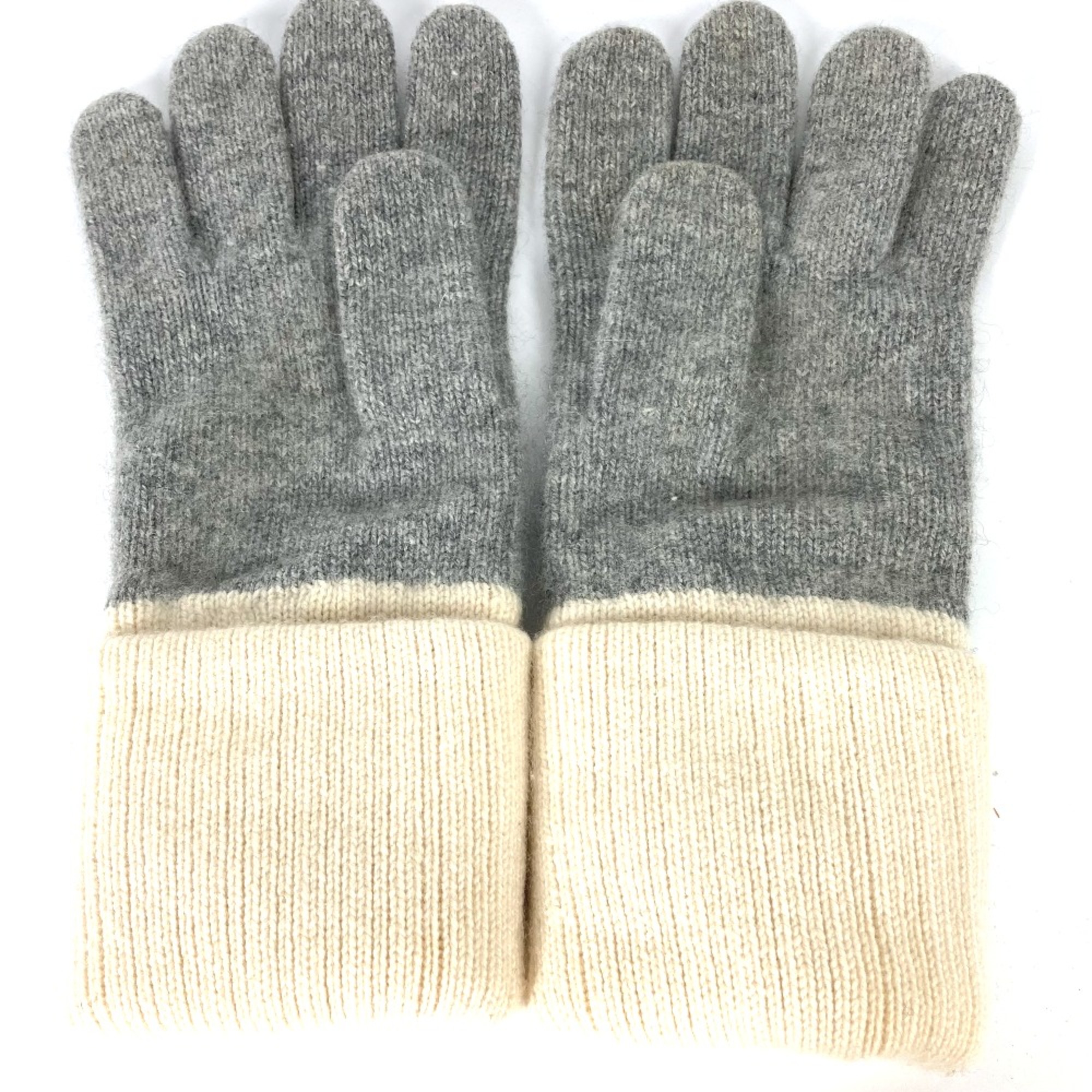 Chanel Sports Glove Bicolor gloves gray Ivory