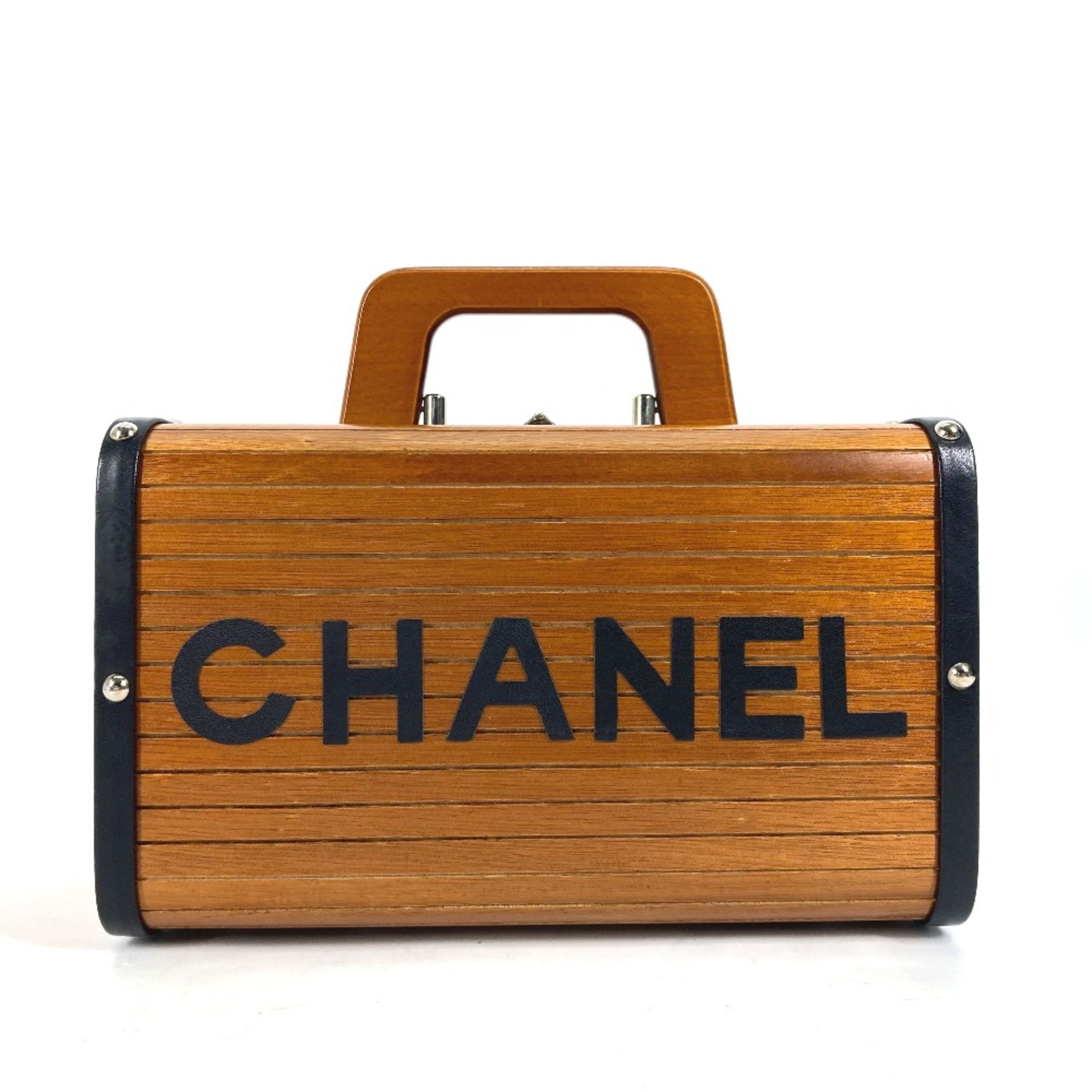 Chanel vintage vanity bag bag Hand Bag Brown Black