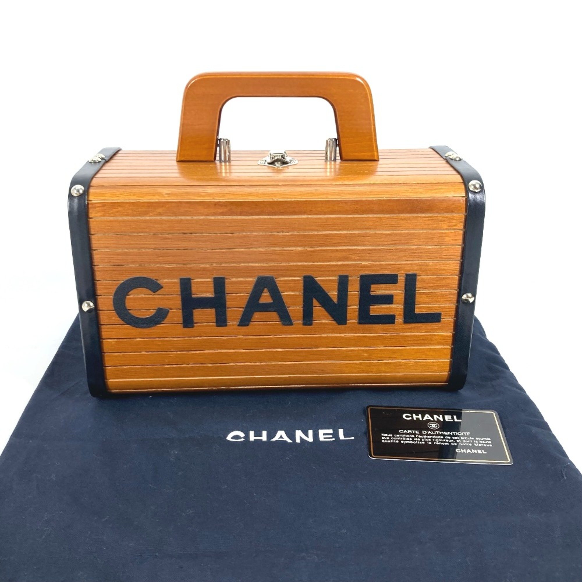 Chanel vintage vanity bag bag Hand Bag Brown Black