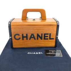 Chanel vintage vanity bag bag Hand Bag Brown Black