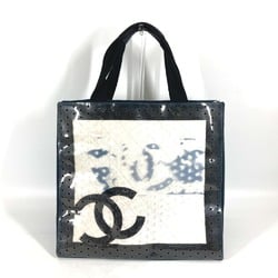 Chanel shoulder bag Perforated Beach Bag Tote Bag Black White