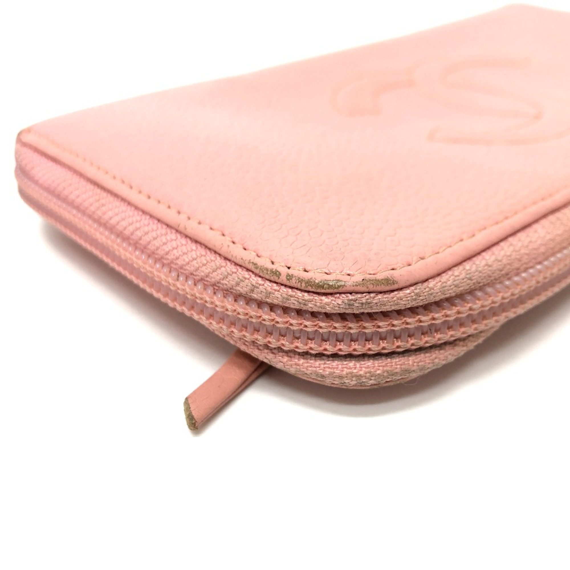 Chanel CC Mark Zip Around Long Wallet pink Beige/GoldHardware