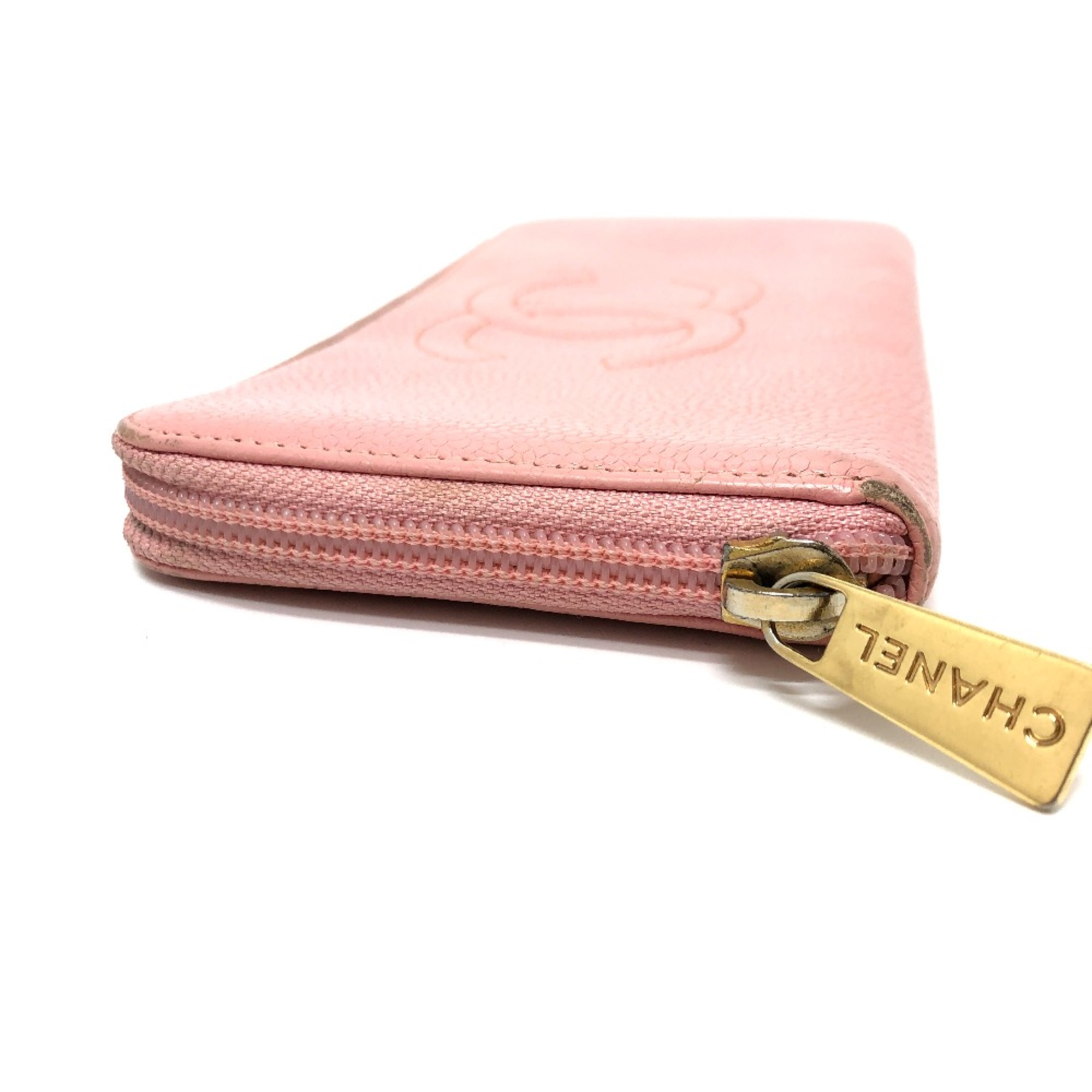 Chanel CC Mark Zip Around Long Wallet pink Beige/GoldHardware