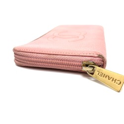 Chanel CC Mark Zip Around Long Wallet pink Beige/GoldHardware