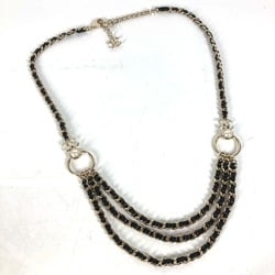 Chanel B22C 3 Chain Faux Pearls belt Black Gold