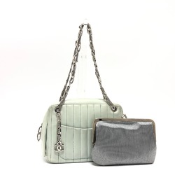 Chanel Mademoiselle Chain Bag Shoulder Bag Green SilverHardware