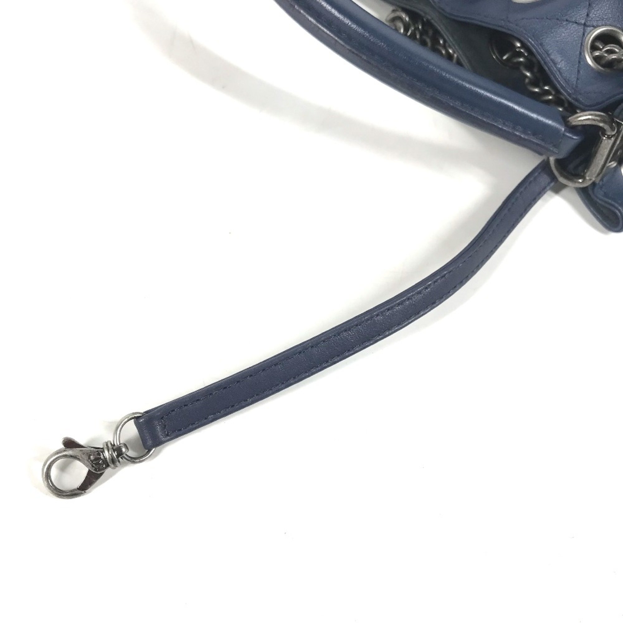 Chanel Shoulder 3WAY Drawstring Handbag Chain Bag Shoulder Bag blue