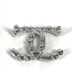 Chanel B23K Accessories Faux Pearl Stone Brooch Silver