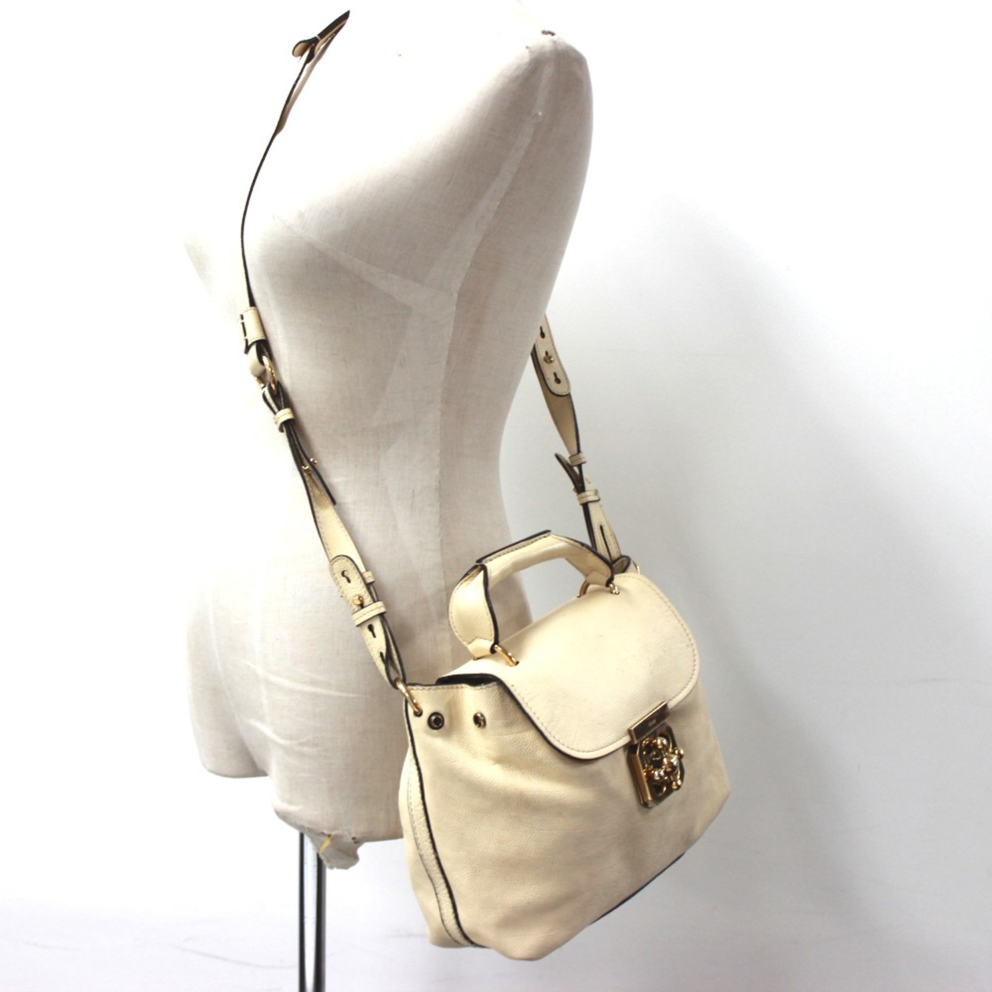 Chloe Bag 2WAY Hand Bag Shoulder Bag Beige Light Beige