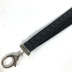 Chanel 17S Neck strap strap Black SilverHardware