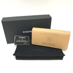 Chanel Long wallet Two fold Long Wallet Beige GoldHardware