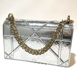 CHRISTIAN DIOR Small flap bag Bag Chain Shoulder Shoulder Bag Silver GoldHardware