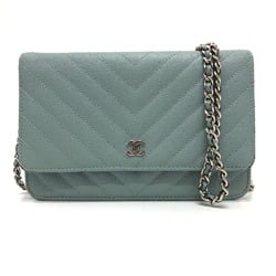 Chanel Long Wallet Bag Crossbody Chain wallet Shoulder Bag blue SilverHardware