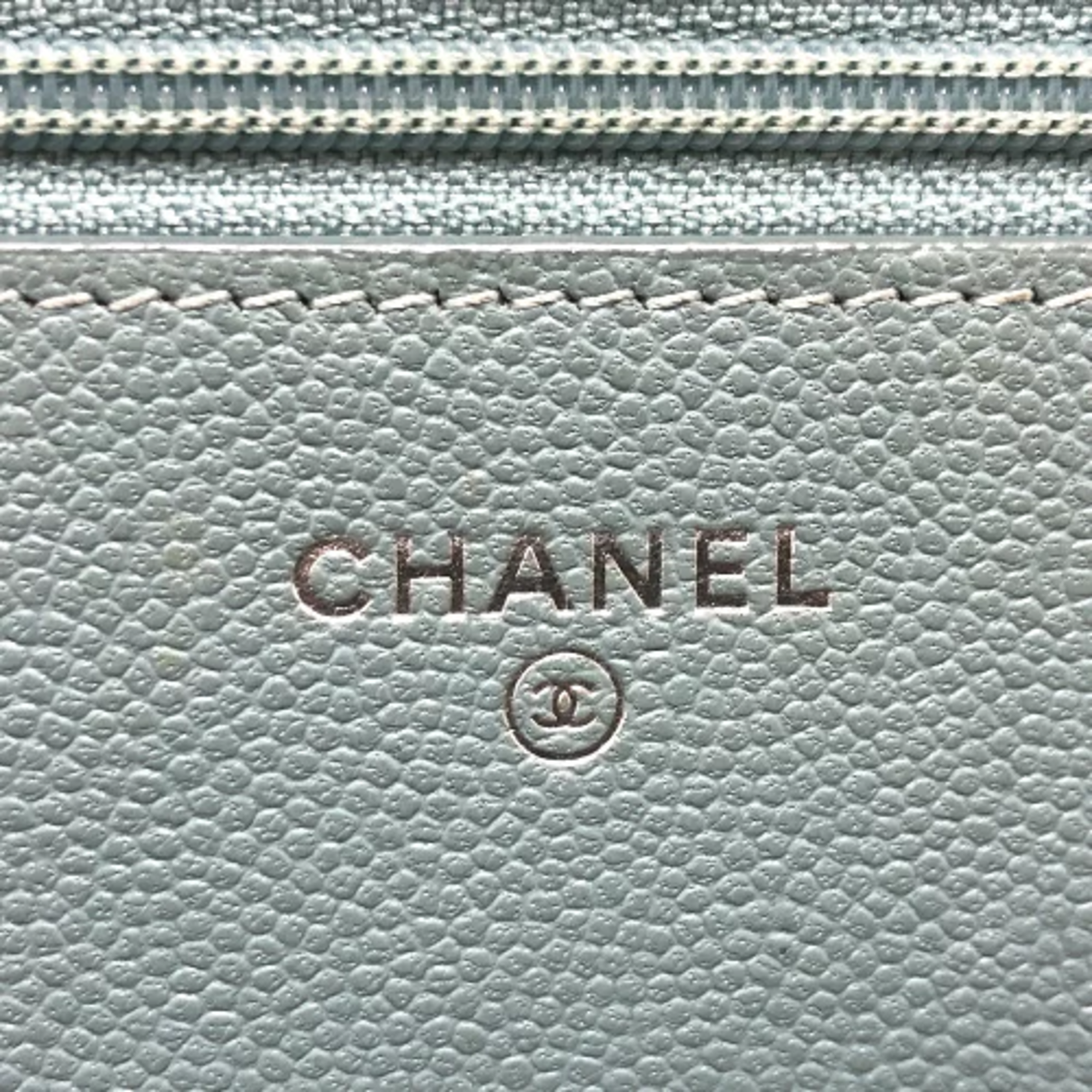 Chanel Long Wallet Bag Crossbody Chain wallet Shoulder Bag blue SilverHardware