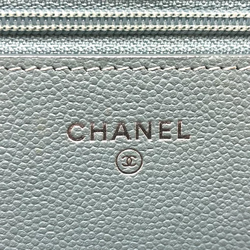 Chanel Long Wallet Bag Crossbody Chain wallet Shoulder Bag blue SilverHardware