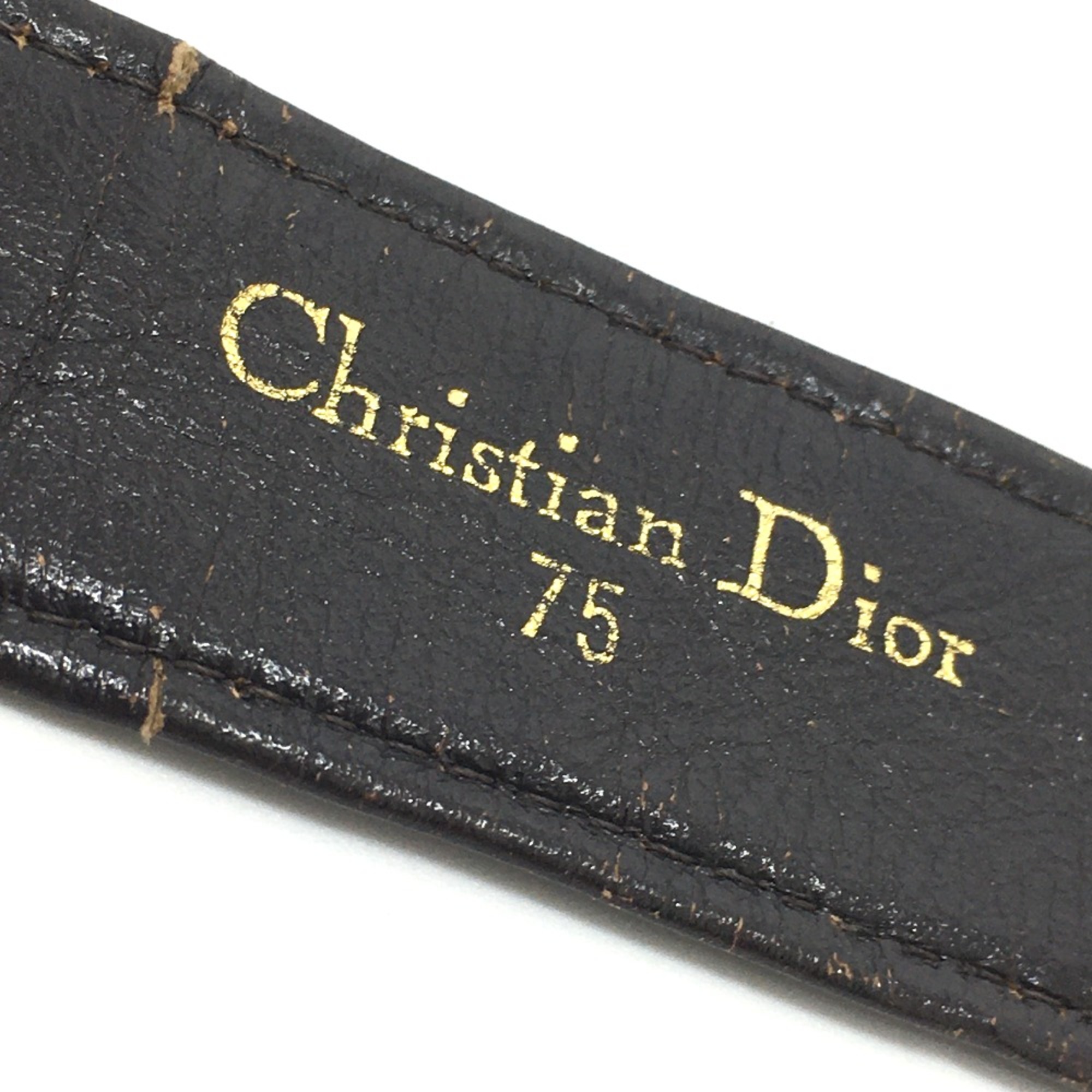 Christian CHRISTIAN DIOR Trotter belt Beige x Brown