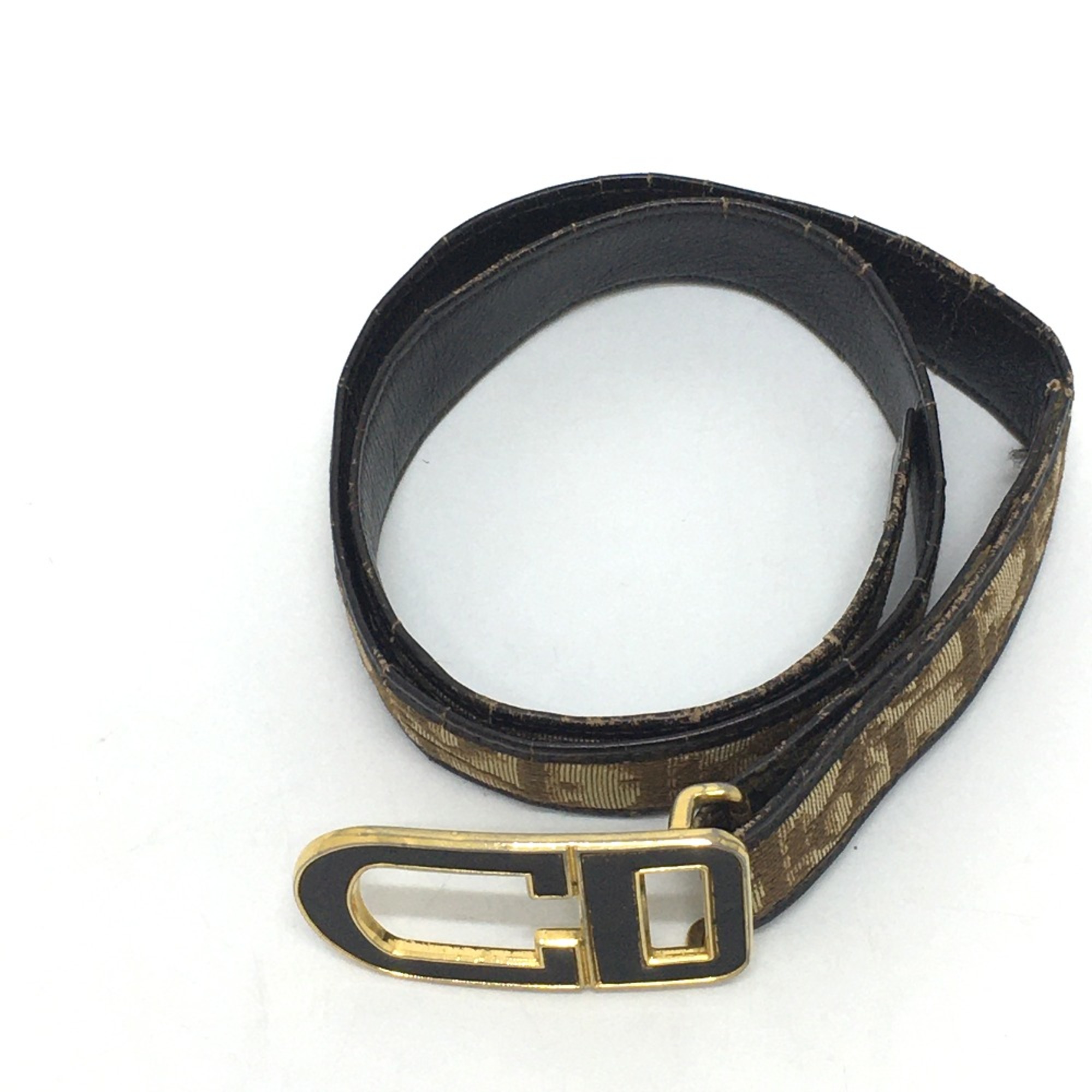 Christian CHRISTIAN DIOR Trotter belt Beige x Brown