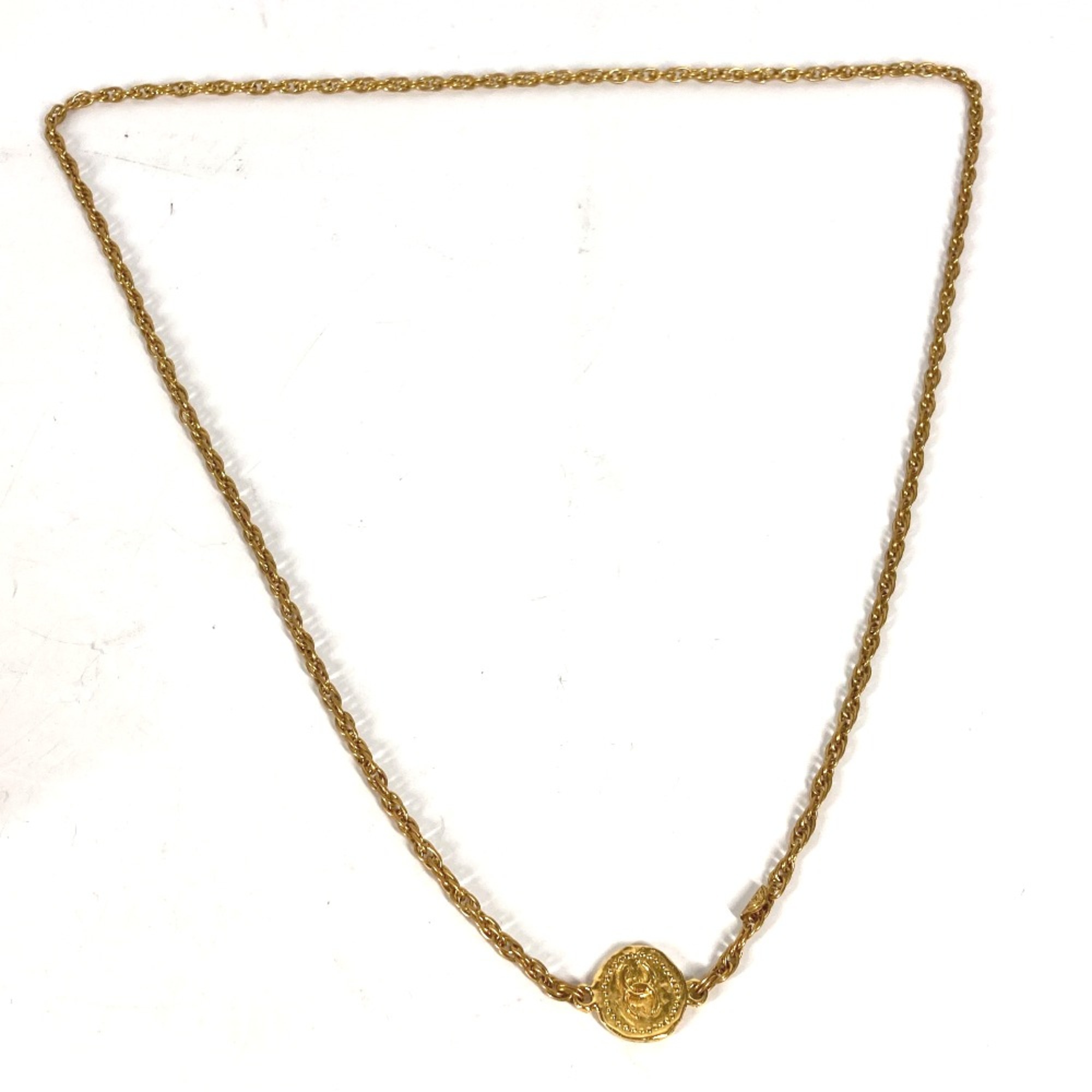 Chanel vintage Long Necklace Chain Accessories Necklace Gold