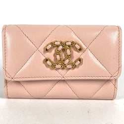 Chanel 19th Line CC Mark Wallet Coin Compartment coin purse pink Gold