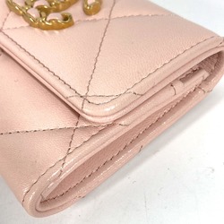 Chanel 19th Line CC Mark Wallet Coin Compartment coin purse pink Gold