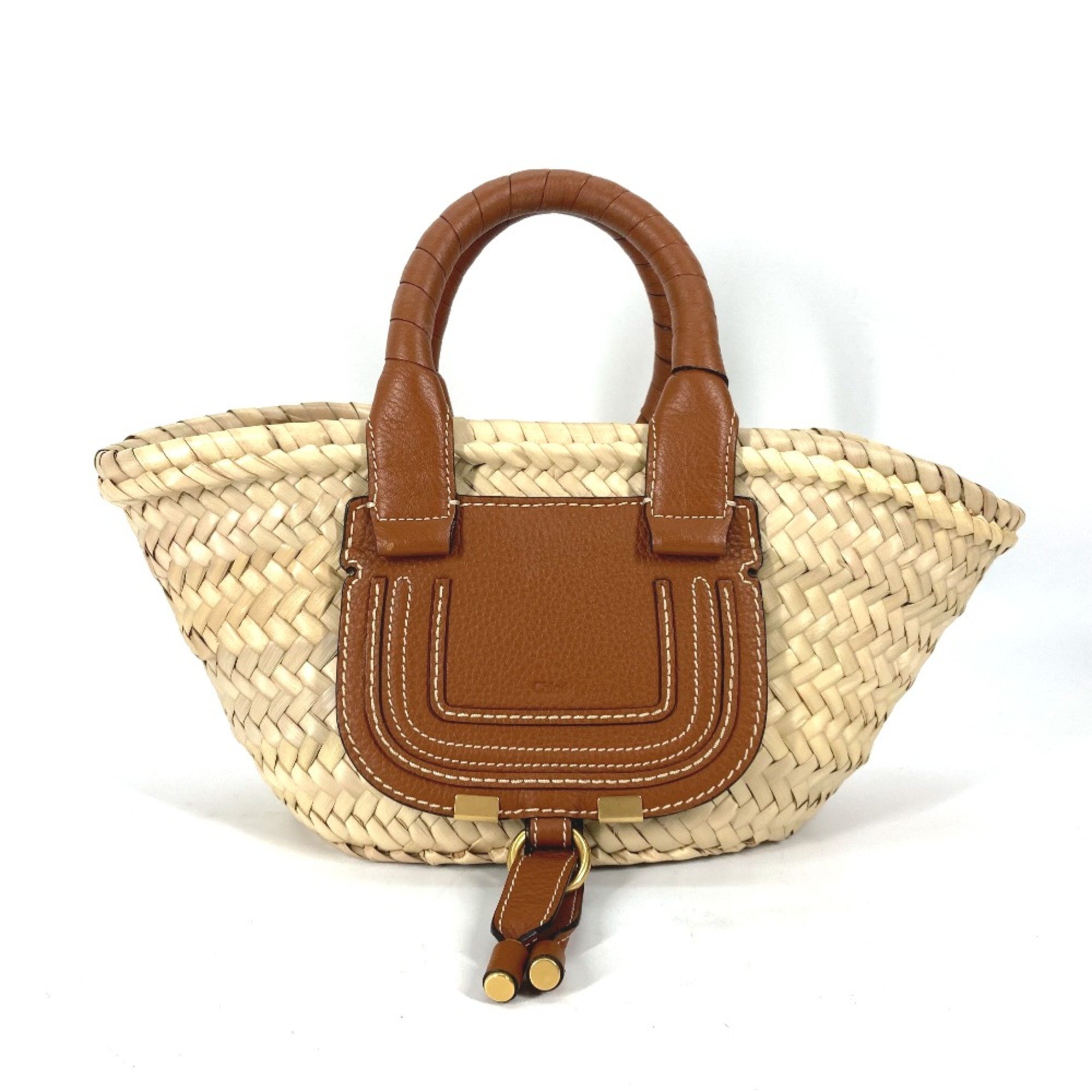 Chloe Hand Bag Basket bag Tote Bag Beige Brown