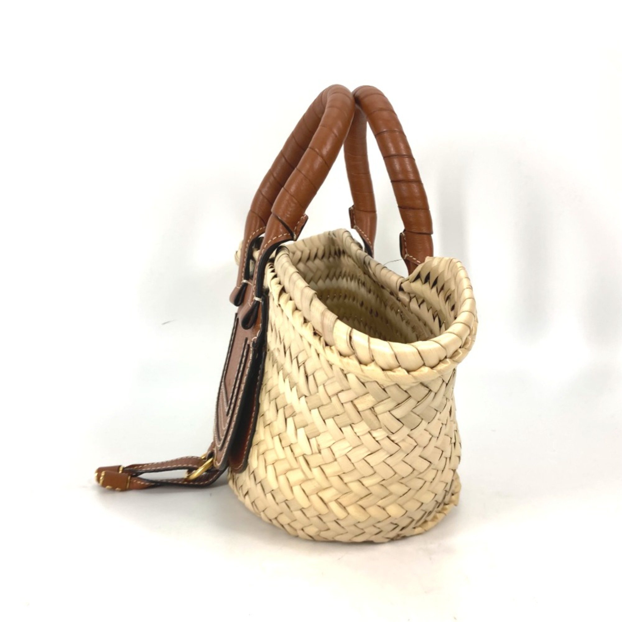 Chloe Hand Bag Basket bag Tote Bag Beige Brown