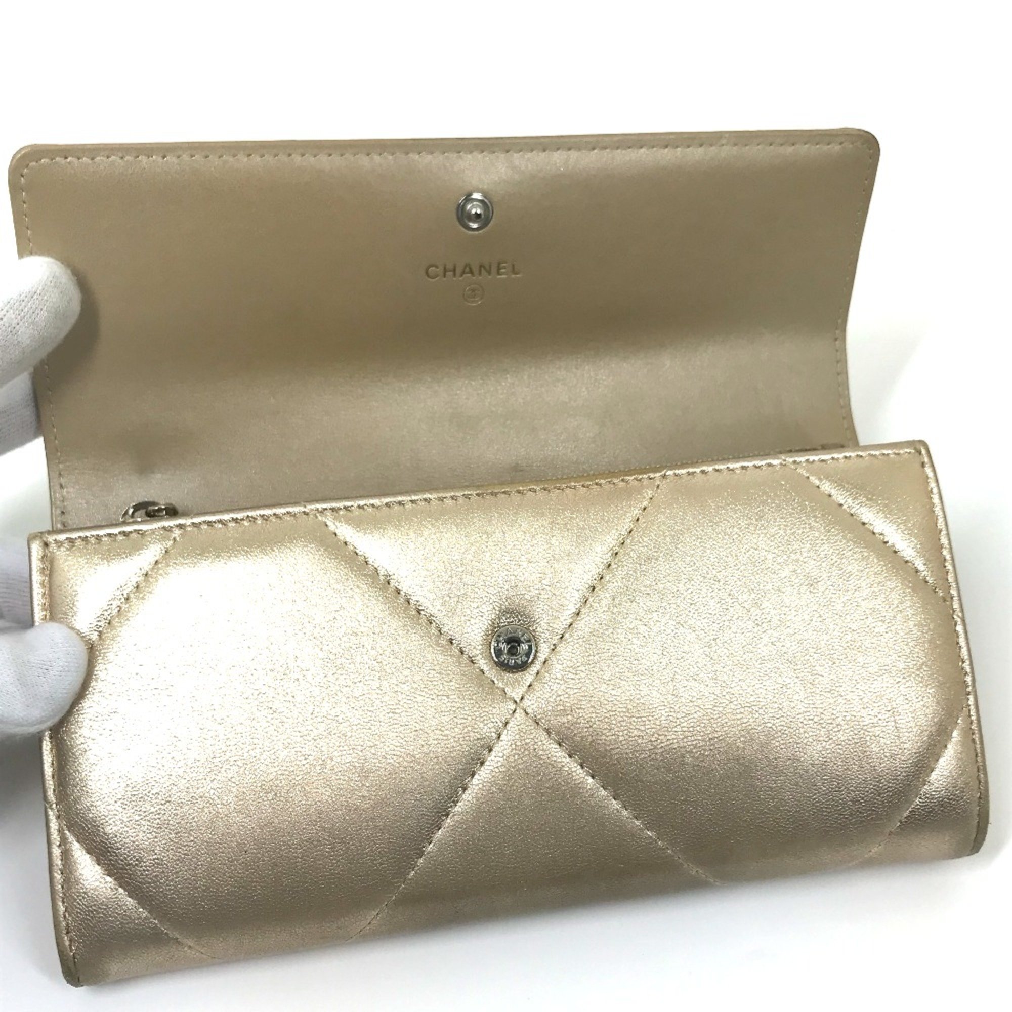 Chanel Matelasse CC mark Long Wallet Gold