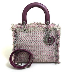 CHRISTIAN DIOR Ginza Limited Le Rose-Bonheur (Happy Rose) 2WAY Shoulder Bag Hand Bag Pink x purple x white