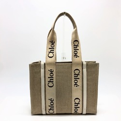 Chloe logo Hand Bag Tote Bag Beige