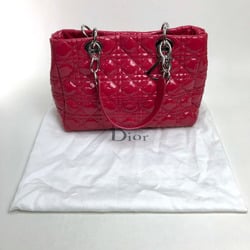 CHRISTIAN DIOR M0955PVR Cannage soft enamel Bag ChainShoulder Tote Bag Hand Bag Pink Based SilverHardware