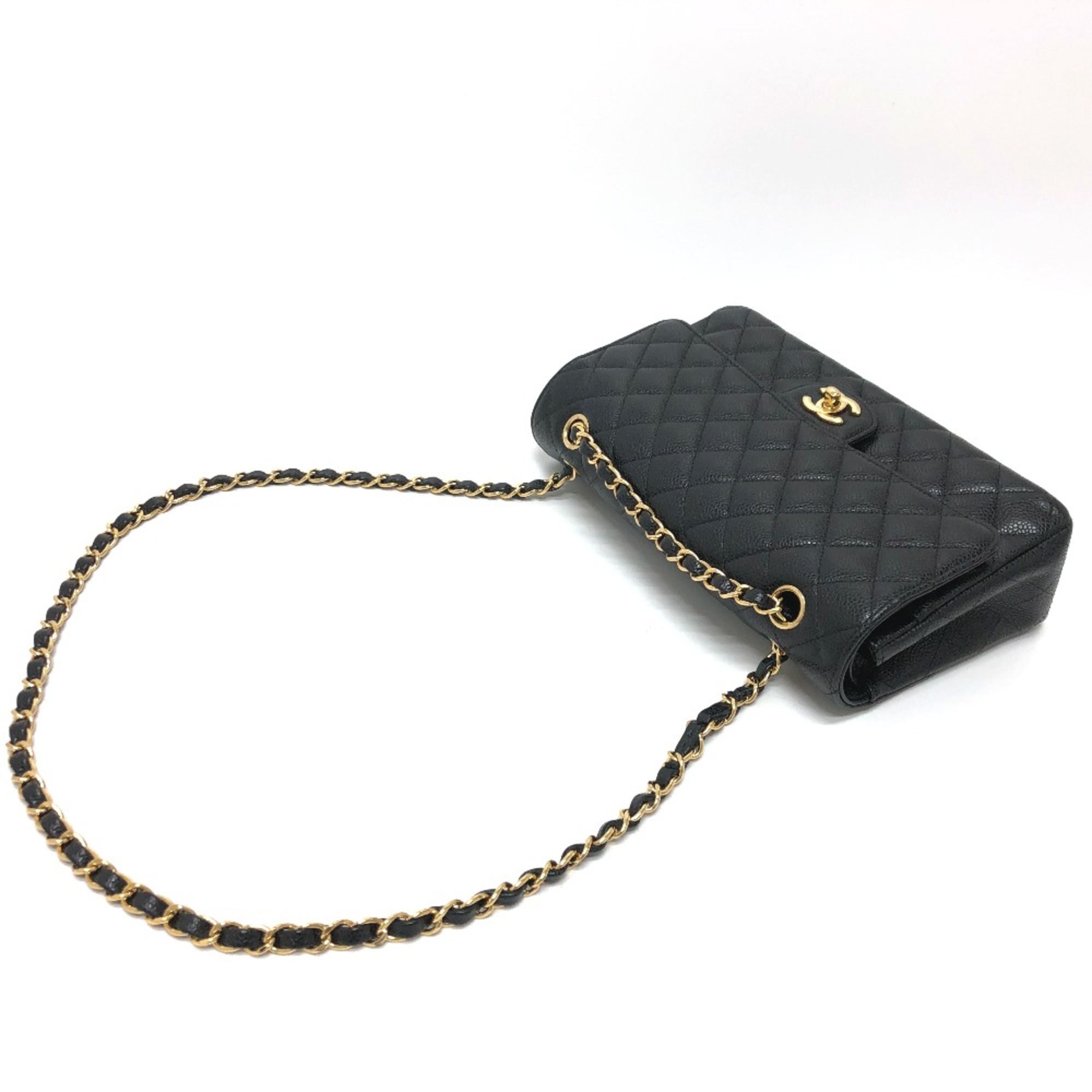 Chanel A01112 CC Mark Double Chain Shoulder Crossbody Shoulder Bag GHardware Black GoldHardware