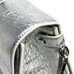 Christian CHRISTIAN DIOR Bag 2WAY Hand Bag Metallic Silver