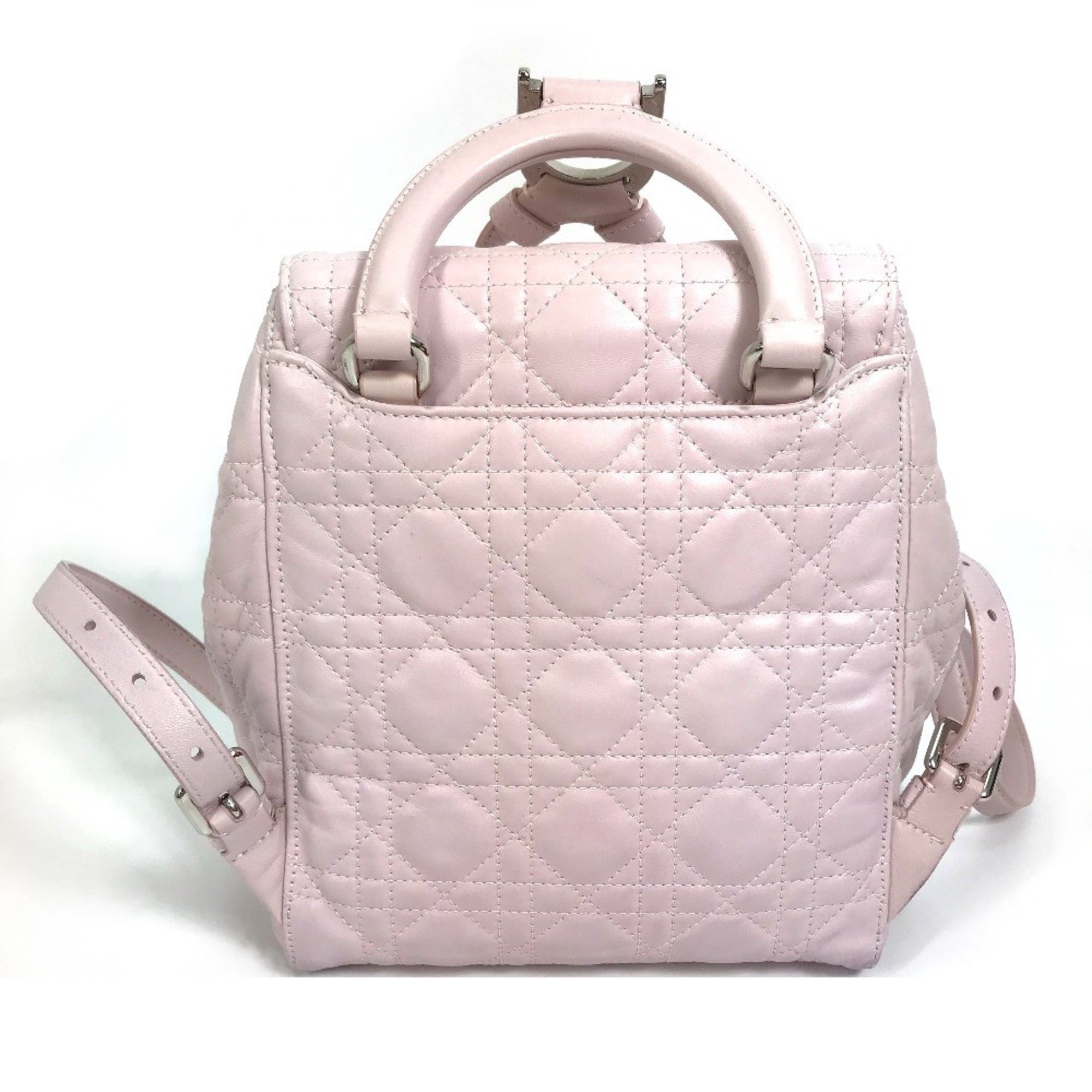 Christian CHRISTIAN DIOR Cannage Stardust Small Ginza limited Backpack Soft pink pink