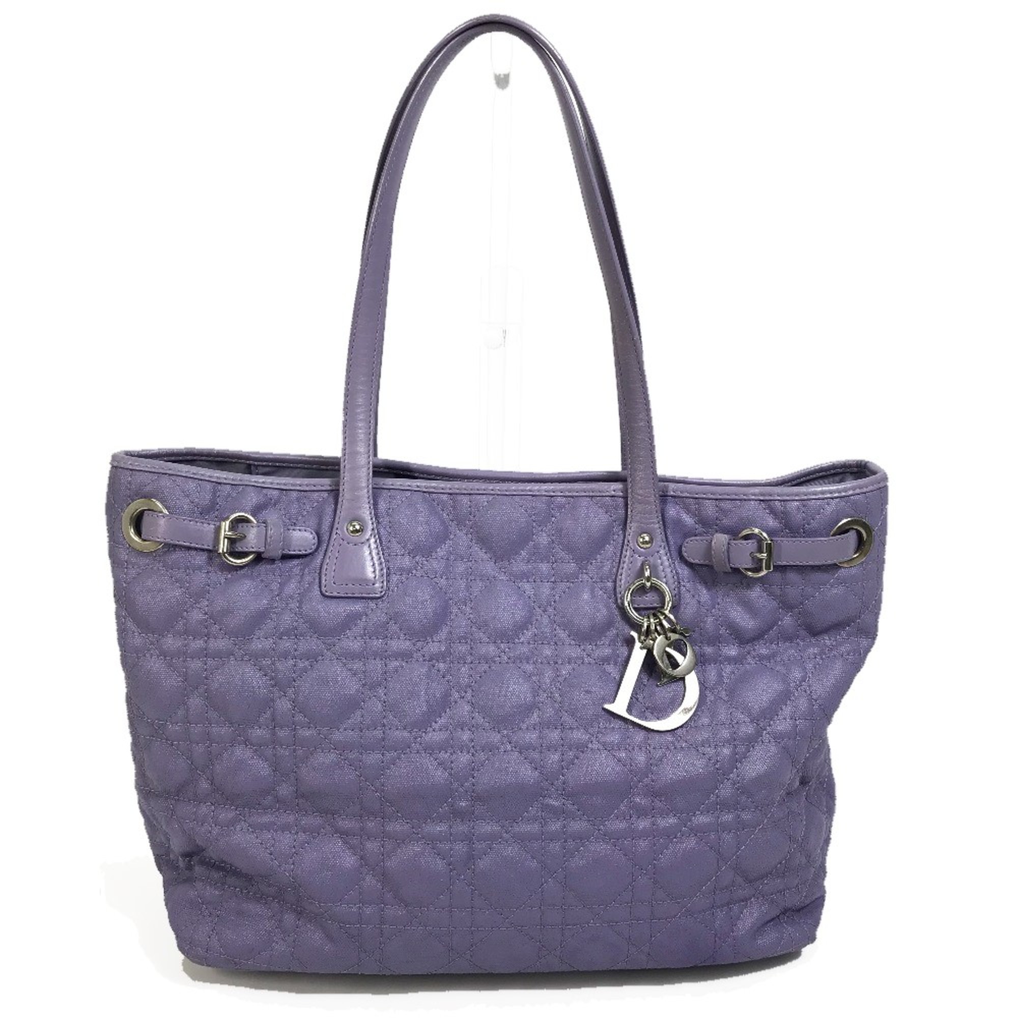 CHRISTIAN DIOR Cannage Panarea Bag Hand Bag Tote Bag purple