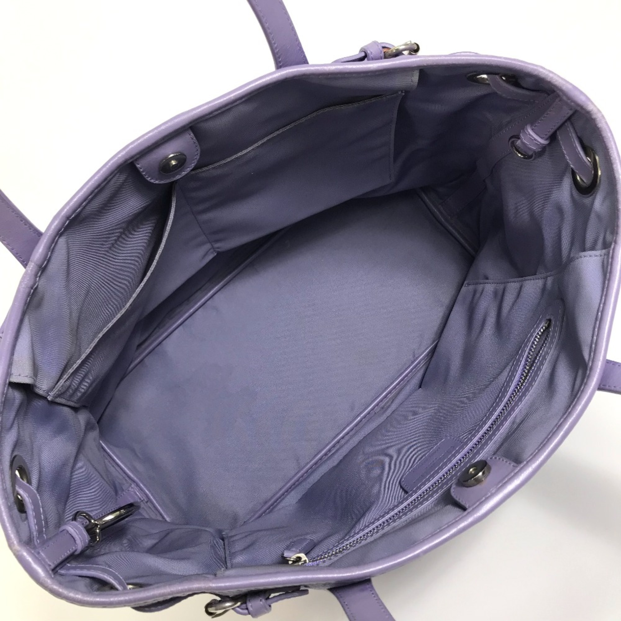 CHRISTIAN DIOR Cannage Panarea Bag Hand Bag Tote Bag purple