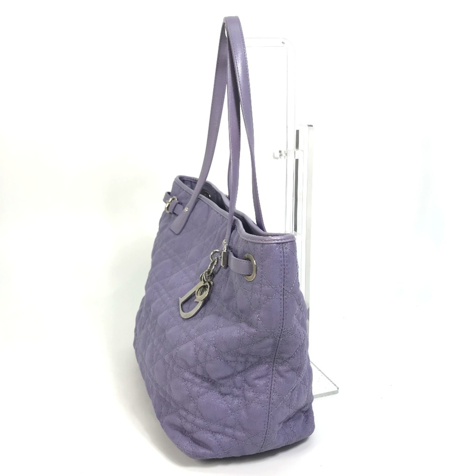 CHRISTIAN DIOR Cannage Panarea Bag Hand Bag Tote Bag purple