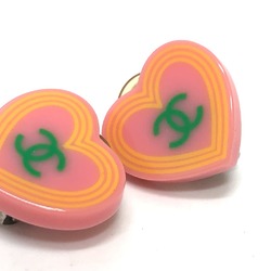 Chanel 04C Accessories heart Earrings Pink x Orange SilverHardware