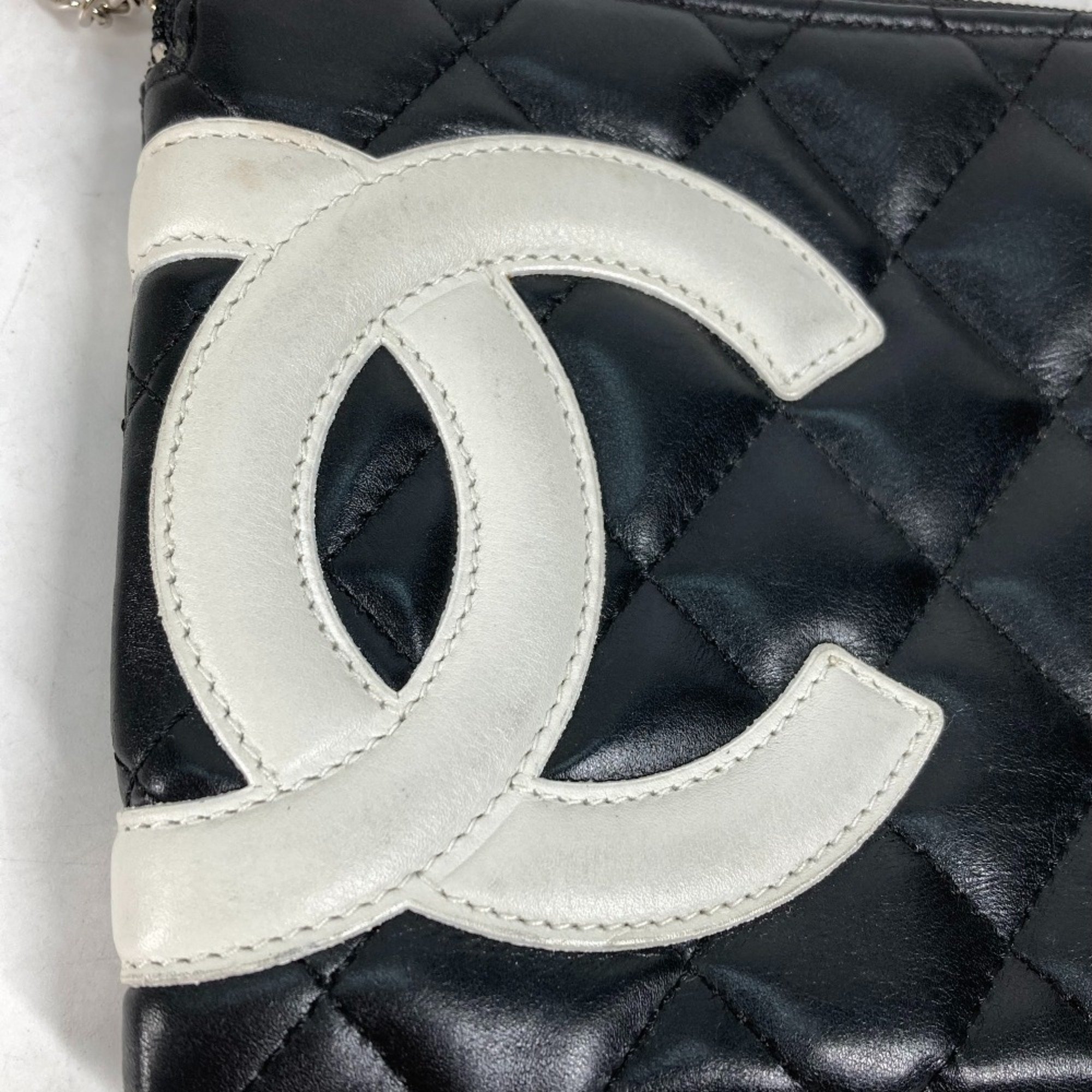 Chanel Cambon Line coin purse Wallet Coin Compartment Flat Pouch Black