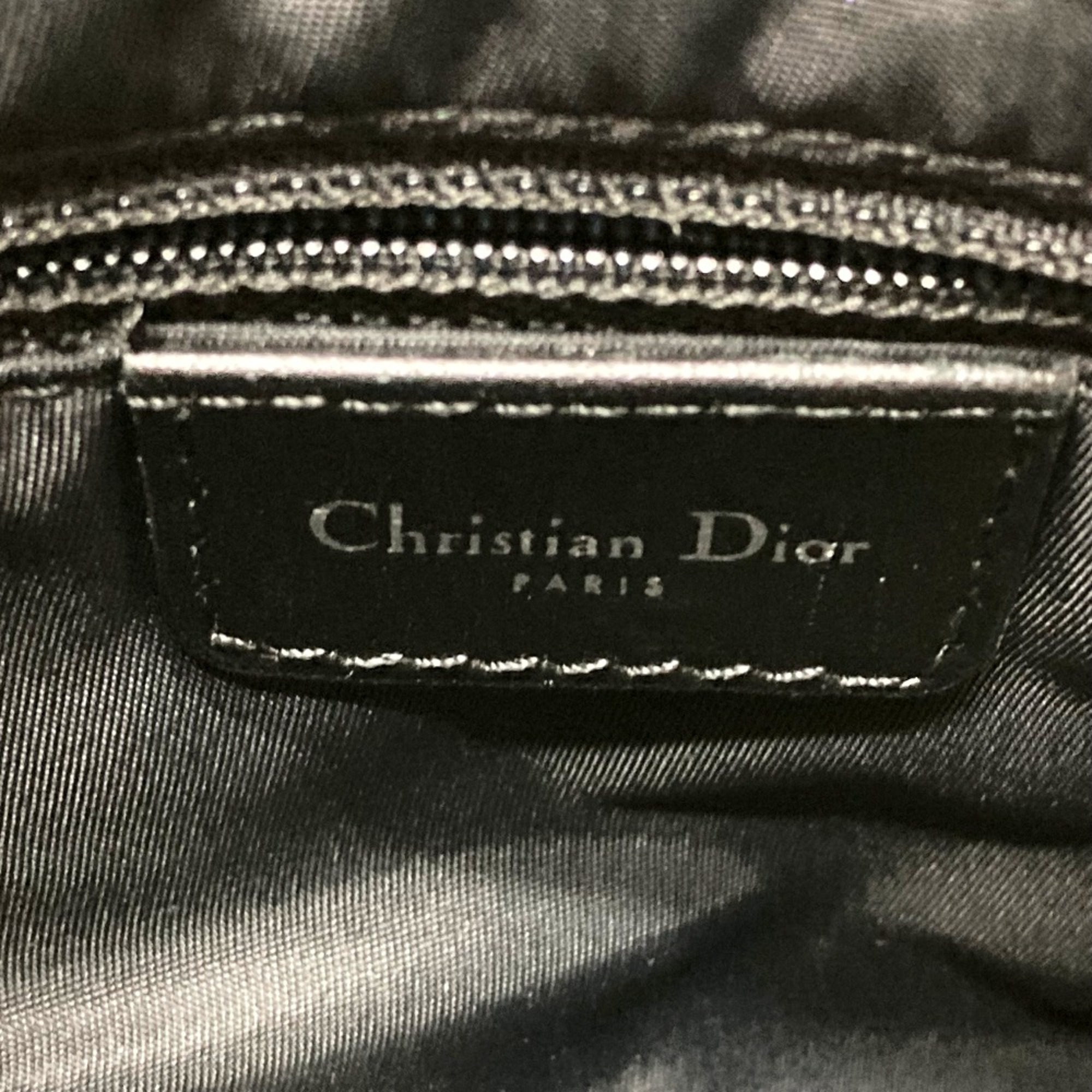 Christian CHRISTIAN DIOR Trotter Oblique Bag Crossbody Shoulder Bag Gray x Black