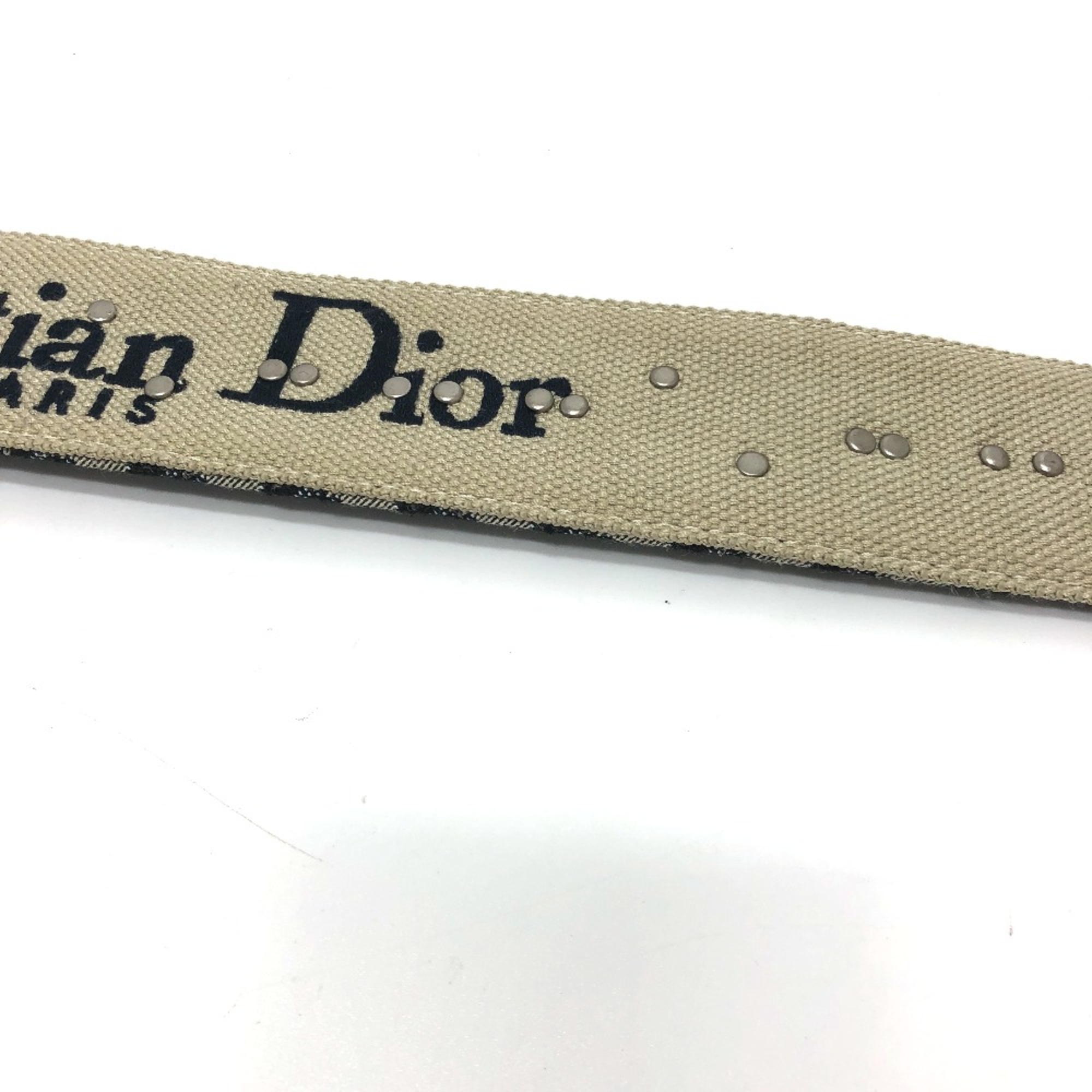 CHRISTIAN DIOR Oblique Strap only Shoulder strap Navy GoldHardware