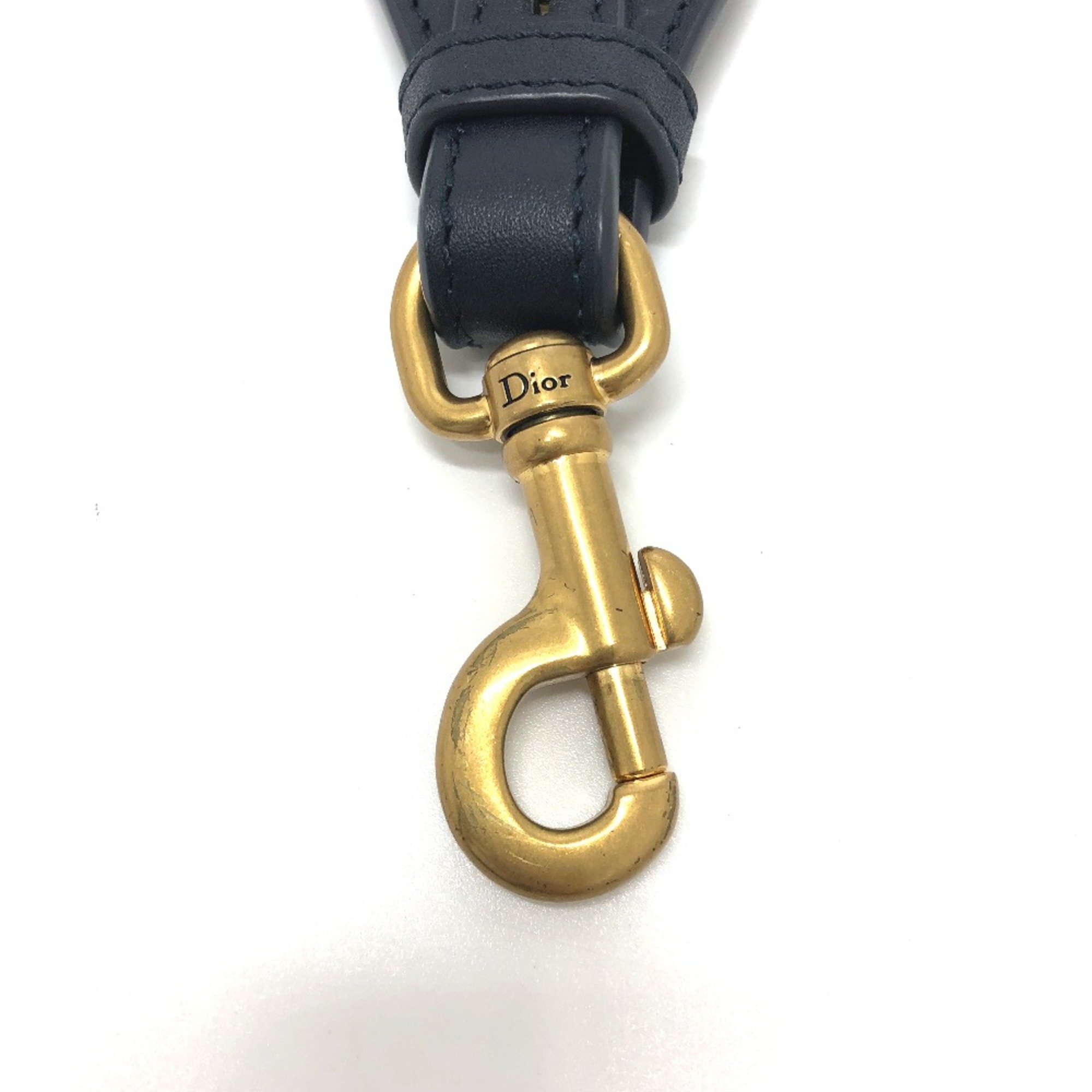 CHRISTIAN DIOR Oblique Strap only Shoulder strap Navy GoldHardware