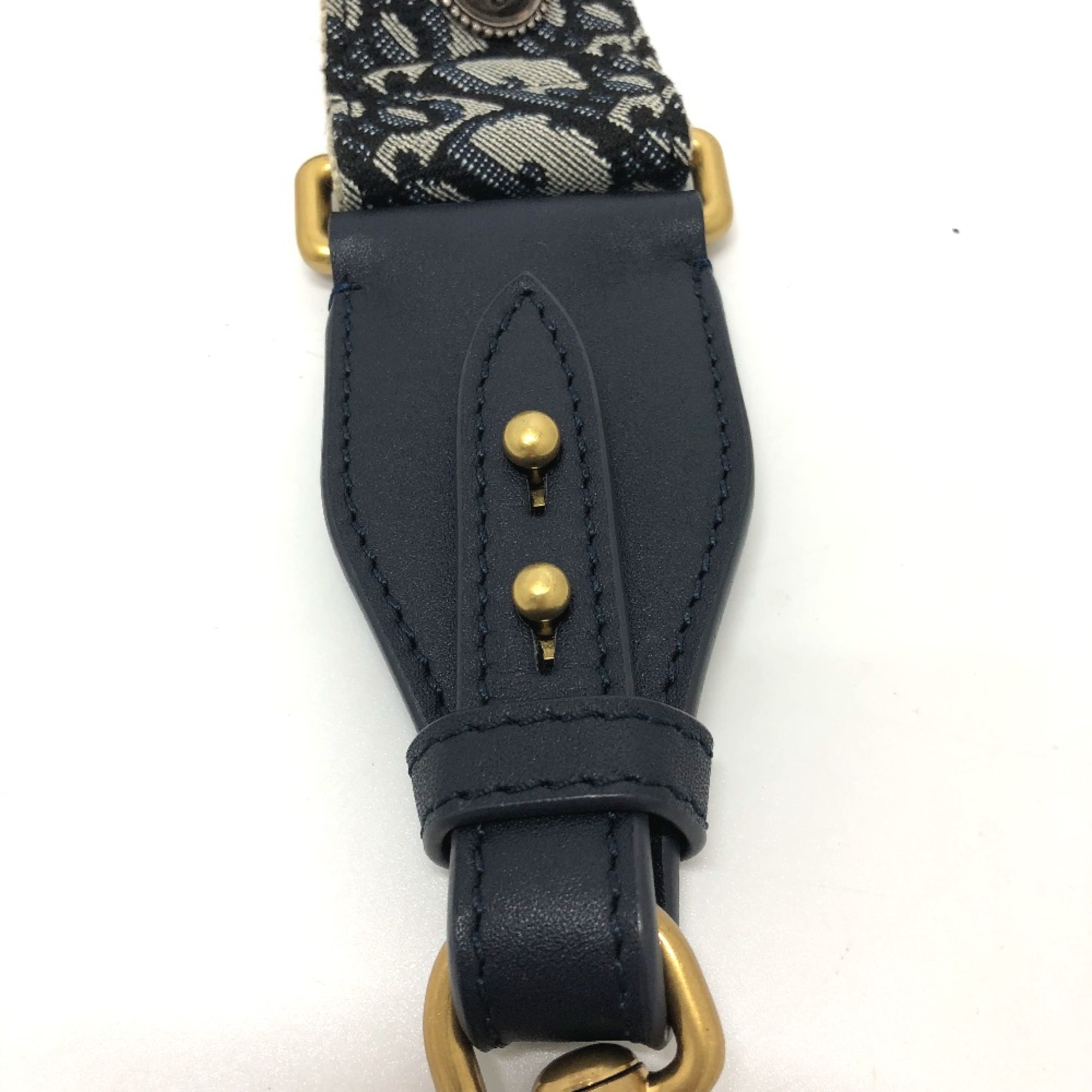 CHRISTIAN DIOR Oblique Strap only Shoulder strap Navy GoldHardware