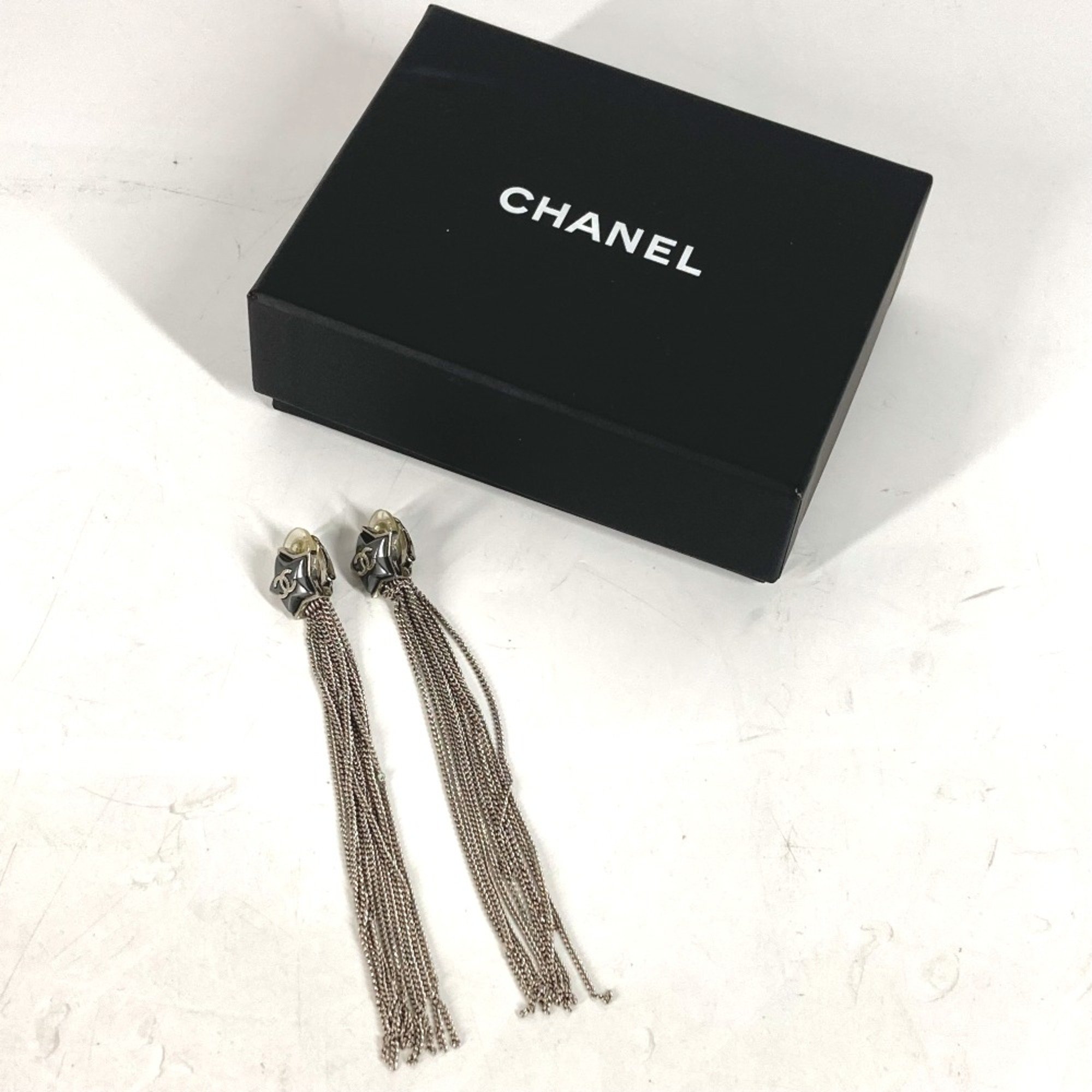 Chanel A17B Accessories Long Earrings Pierce Silver