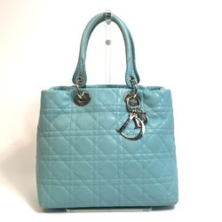 CHRISTIAN DIOR 36-BN-0097 Lady CHRISTIAN DIOR Bag Cannage Hand Bag Light blue SilverHardware