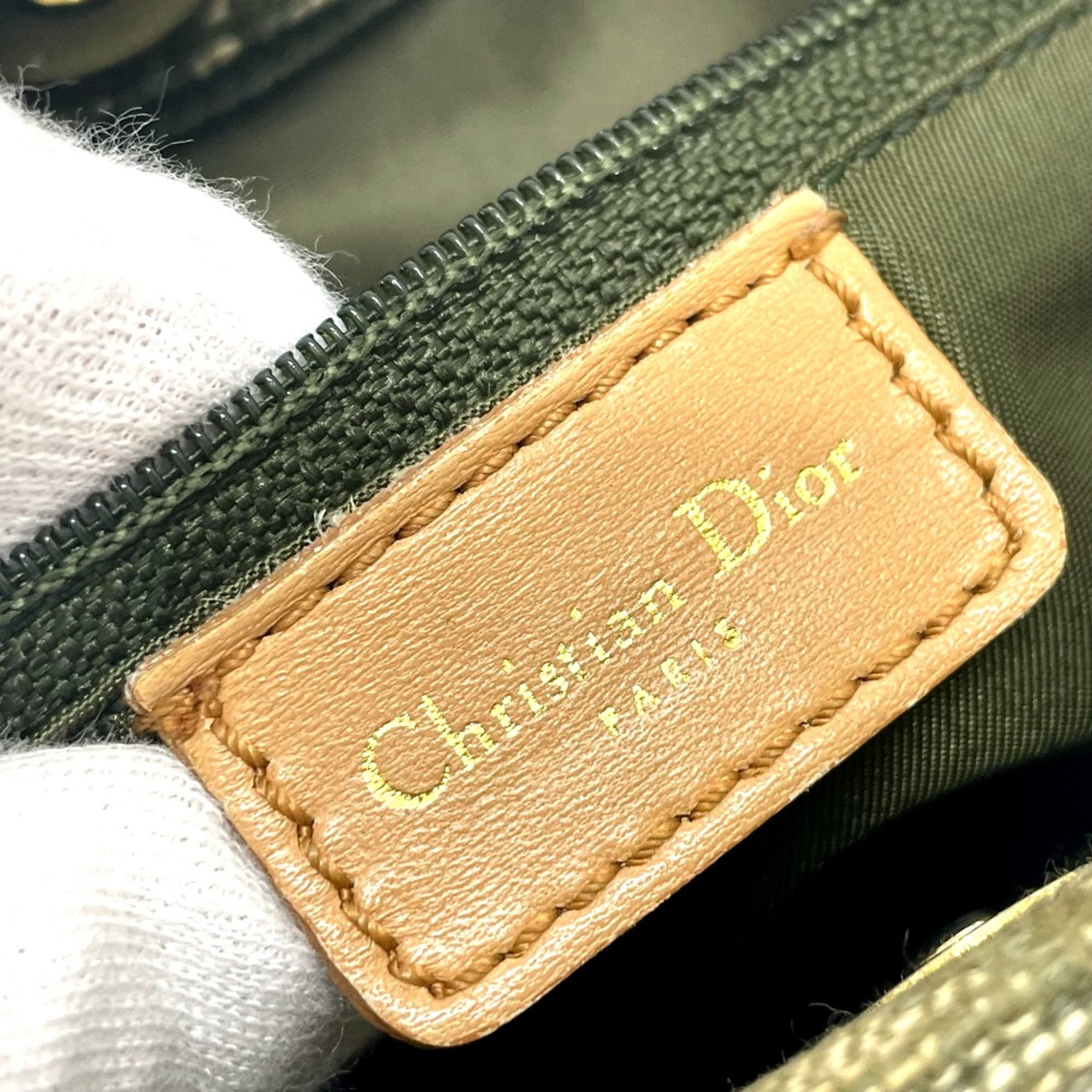 CHRISTIAN DIOR Trotter Bag Hand Bag Tote Bag Green