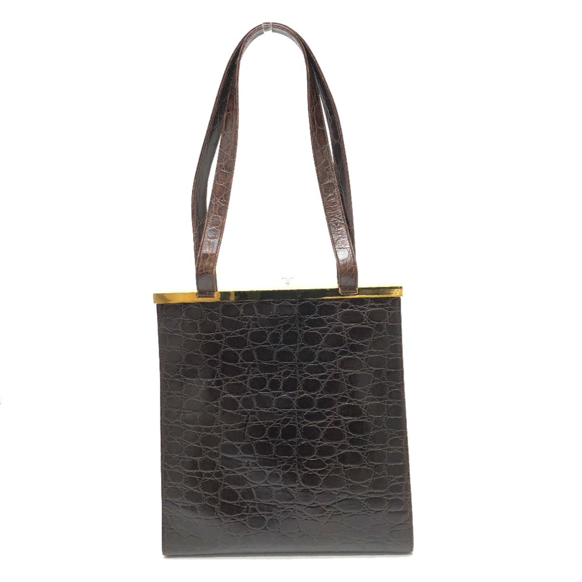 Chloe Plate Bag Tote Bag Brown GoldHardware