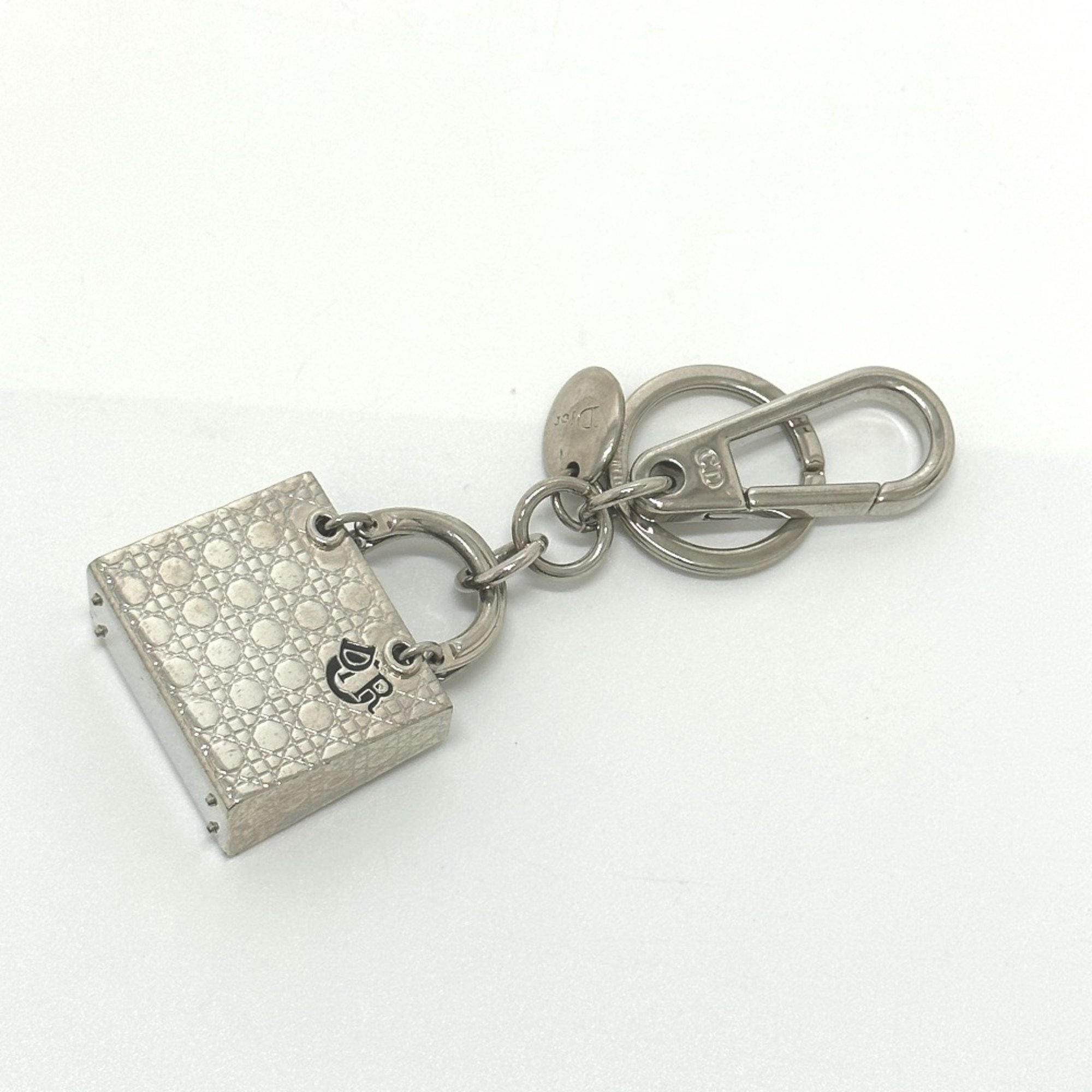 Christian CHRISTIAN DIOR Bag Charm Key Holder Silver