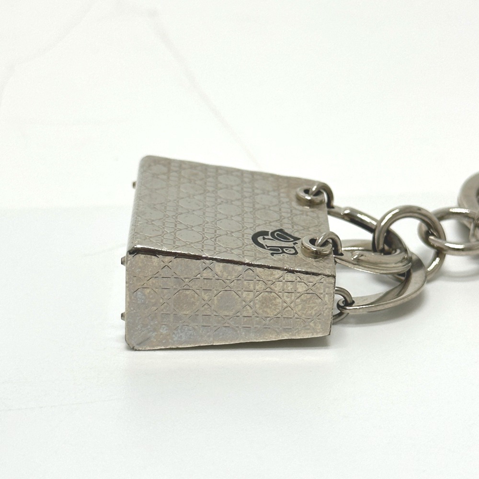 Christian CHRISTIAN DIOR Bag Charm Key Holder Silver