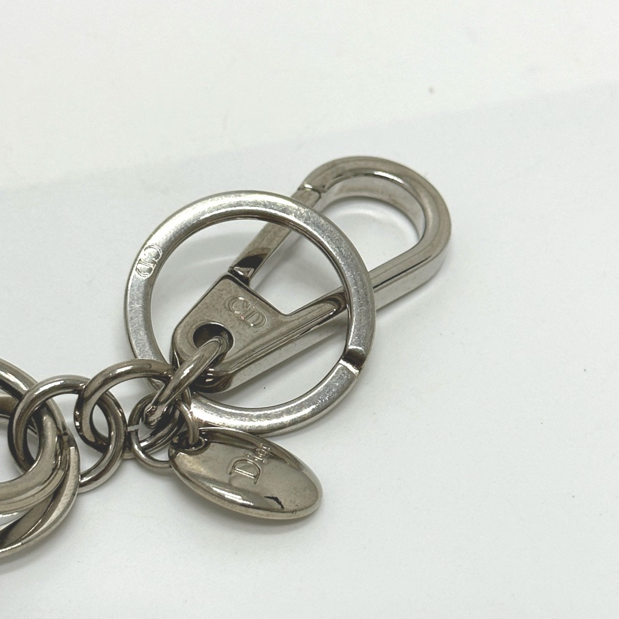 Christian CHRISTIAN DIOR Bag Charm Key Holder Silver