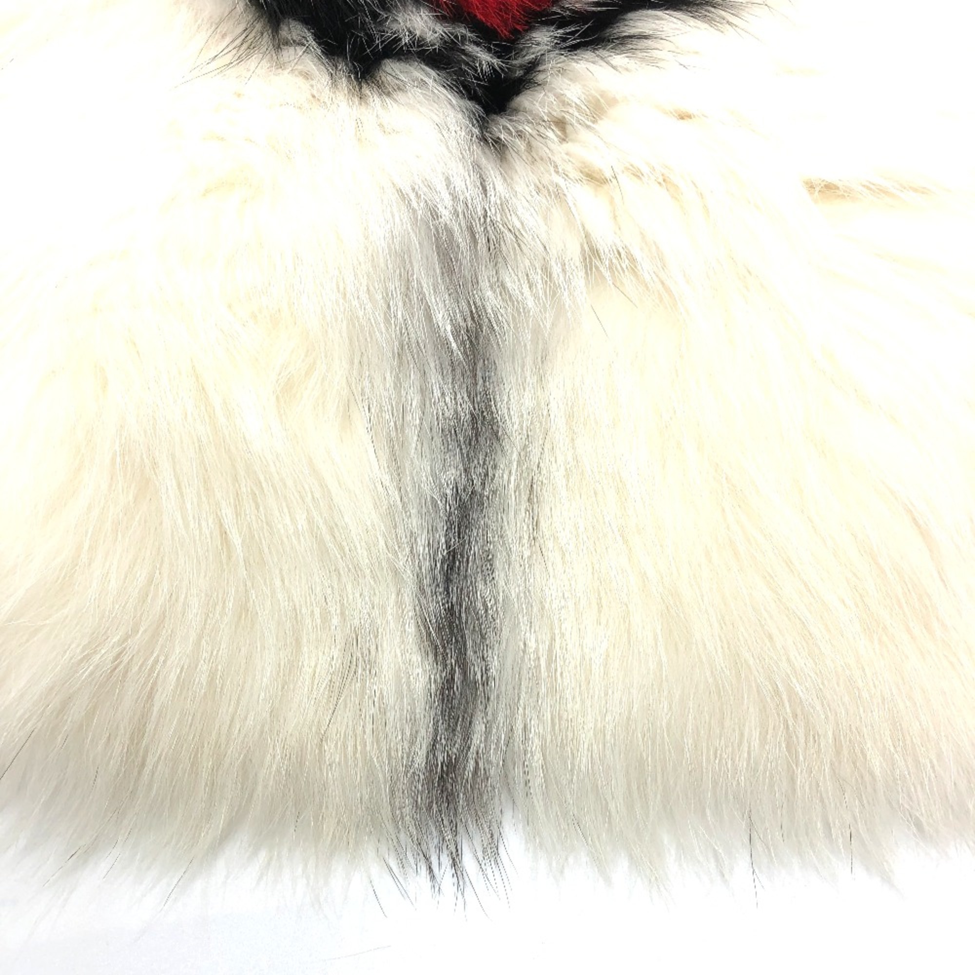 CHRISTIAN DIOR 86FUR250I820 heart fur Scarf White/Red/Black